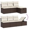 vidaXL Garden Sofa Set Brown Poly Rattan, Powder-Coated Steel Large