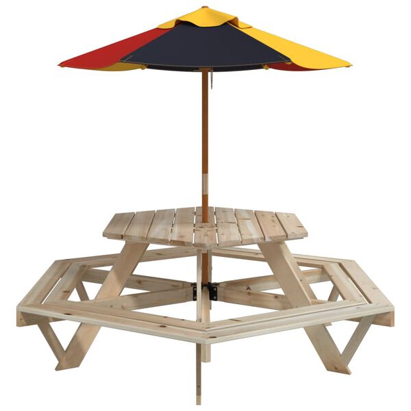 vidaXL Picnic Table Multicolor wood and polyester