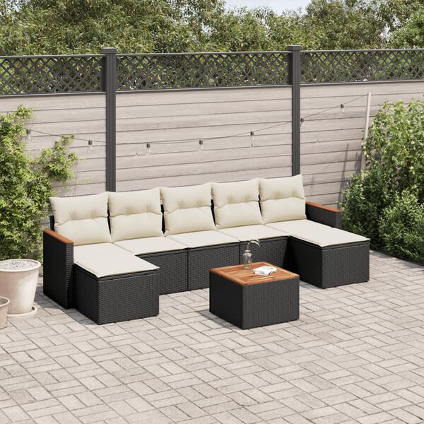 vidaXL Garden Sofa Set Black