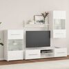 vidaXL TV Stand Matt White Engineered wood, tempered glass Five Piece Set