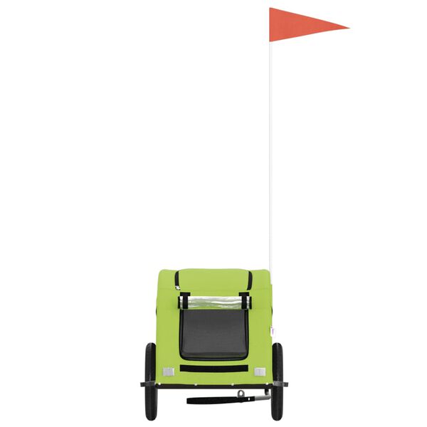 vidaXL Pet Bike Trailer Green Oxford fabric, Iron, PVC Standard Durable