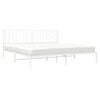 vidaXL Bed Frame White Steel Double Bed Frame Rectangular