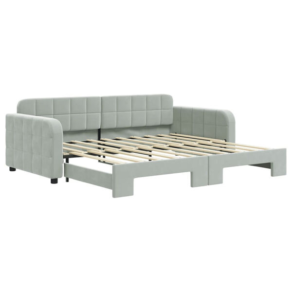 vidaXL Daybed With Trundle Light grey