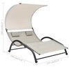 vidaXL Sun Lounger Cream Textilene, Steel Double Sun Lounger