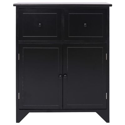 vidaXL Side Cabinet Black 23.6"x11.8"x29.5" Paulownia Wood