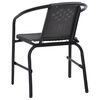 vidaXL Garden Chair Set of 4 Black Plastic rattan Standard Stackable