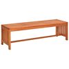 vidaXL Bench Brown Solid eucalyptus wood 51.2 in Durable Bench