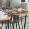vidaXL Side Table Set 2 pcs Old wood and Black 19.7" x 19.7" x 19.9