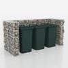 vidaXL Gabion Triple Wheelie Bin Surround Steel 98.4"x39.4"x47.2"