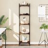 vidaXL Bookcase Smoked Oak Engineered Wood, Metal Medium Adjustable Feet