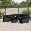 vidaXL Garden Sofa Set Black PE Rattan Large Garden Sofa Set