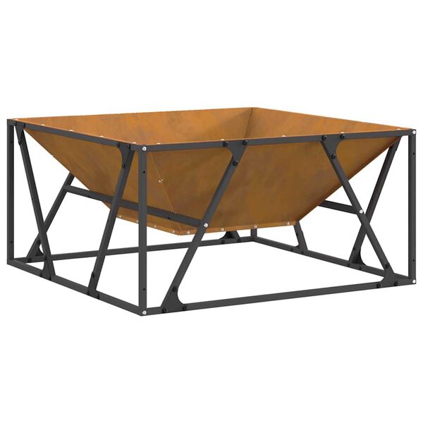 vidaXL Fire Pit Brown 31.50 x 31.50 x 15.75 in Steel