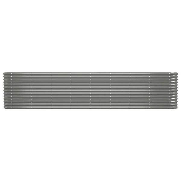 vidaXL Garden Raised Bed Grey Powder-coated steel 130.7 x 15.7 x 26.8 in