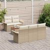 vidaXL Garden Sofa Set with Cushion 6 pcs Beige Poly Rattan