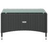 vidaXL Garden Lounge Set Black PE rattan, powder-coated steel, glass