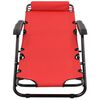 vidaXL Patio Sun Lounger Set of 2 Red
