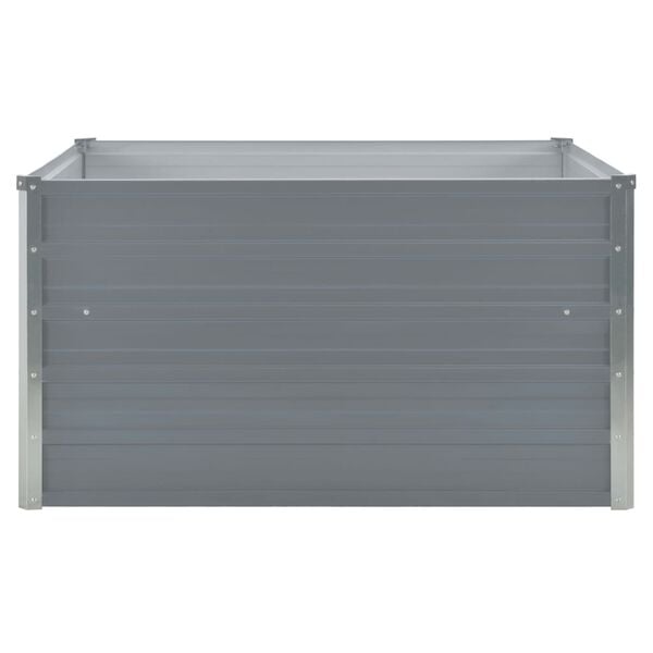 vidaXL Raised Garden Bed Grey Galvanized Steel 39.4x39.4x17.7 in Durable