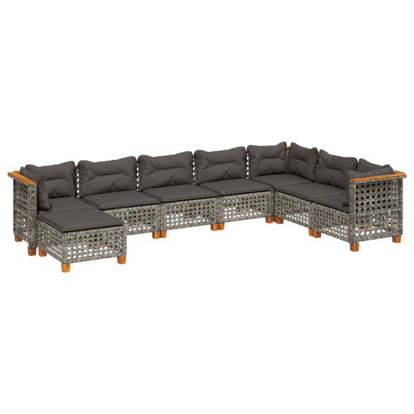 vidaXL Garden Sofa Set Grey, Dark Grey