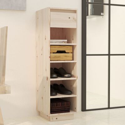 vidaXL Shoe Cabinet 11.8"x13.4"x41.3" Solid Wood Pine
