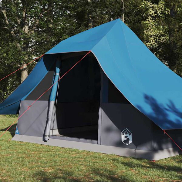 vidaXL Tipi Tent with Roof Blue 143.31 x 110.63 x 101.18 in Taffeta
