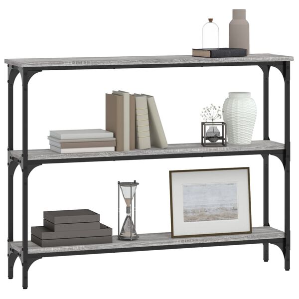 vidaXL Console Table Gray Sonoma 39.4"x8.9"x29.5" Engineered Wood