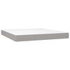 vidaXL Box Spring Bed with Mattress Light Gray 72"x83.9" California King Fabric
