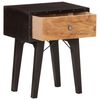 vidaXL Bedside Cabinet Black and Brown Solid Reclaimed Wood, MDF