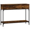 vidaXL Console Table Smoked Oak Engineered Wood, Metal Medium