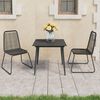 vidaXL Dining Set Black PVC Rattan Compact Lightweight Dining Set