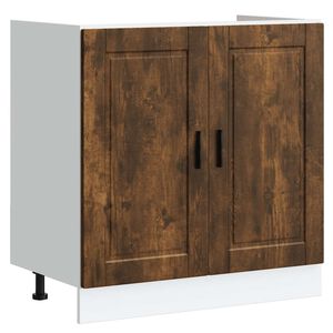 vidaXL Sink Base Cabinet Smoked oak Engineered wood Medium