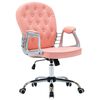 vidaXL Office Chair Pink Faux leather, iron Adjustable height, medium size