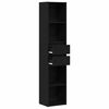 vidaXL Book Cabinet Black Oak 14.17 x 11.81 x 67.32 in Engineered Wood