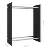 vidaXL Firewood Rack Black 31.5x13.8x39.4" Tempered Glass