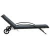 vidaXL Sun Lounger Anthracite PE rattan 78.7 in long and 25.6 in wide