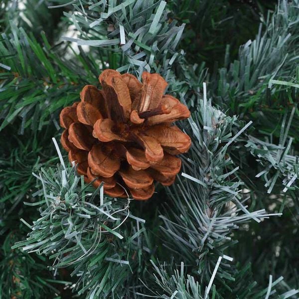 vidaXL Frosted Pre-lit Christmas Tree with Ball Set Pinecones 59.1"