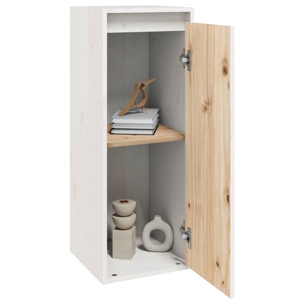 vidaXL Wall Cabinet White Solid pinewood 11.8x11.8x31.5 in Wall Cabinet