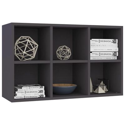 vidaXL Book Cabinet/Sideboard Gray 26"x11.8"x38.6" Engineered Wood
