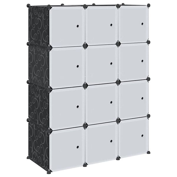 vidaXL Storage Cube Organizer Black and White Polypropylene Medium