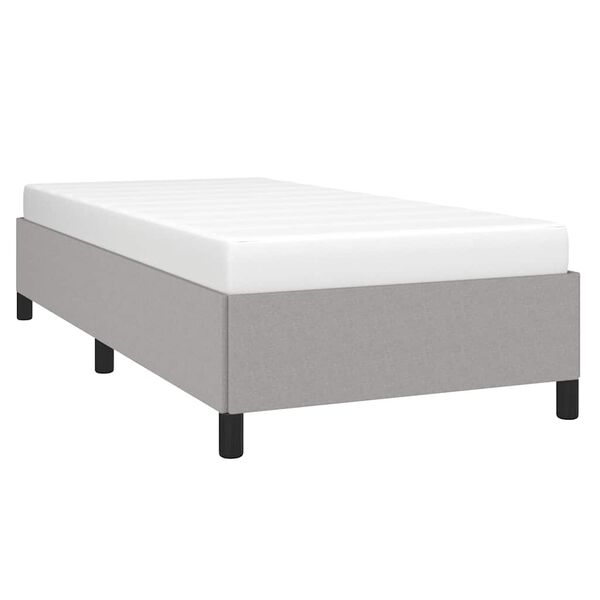 vidaXL Bed Frame Light grey Polyester fabric, plywood, engineered wood