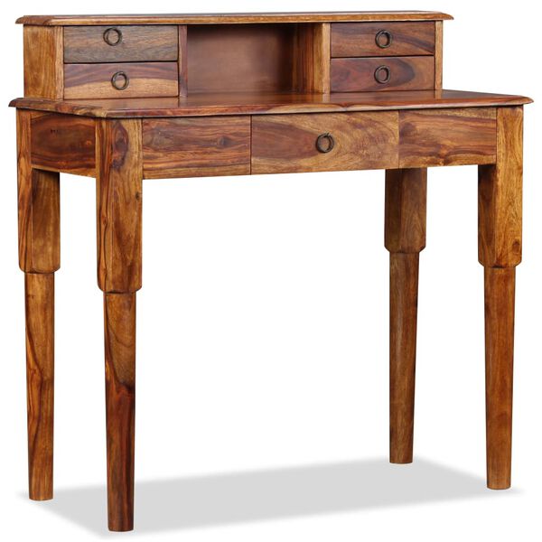 vidaXL Writing Desk with 5 Drawers Solid Acacia Wood 35.4"x15.7"x35.4"