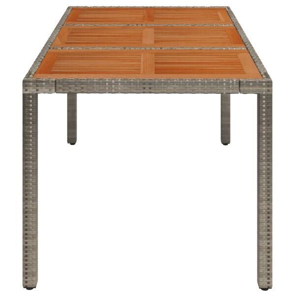 vidaXL Garden Table With Wooden Top Grey