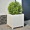 vidaXL Garden Planter White Steel 19.7 in Durable Garden Planter