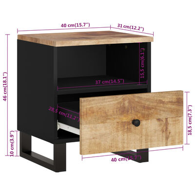 vidaXL Bedside Cabinet Solid Wood Mango&Engineered Wood