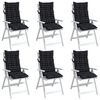 vidaXL Highback Chair Cushion Set of 6 Black Check Pattern