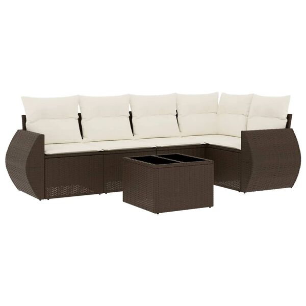vidaXL Garden Sofa Set Brown PE Rattan Large Modular Garden Sofa Set