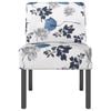 vidaXL Slipper Chair Blue and White Polyester, Solid Wood, Plywood Single