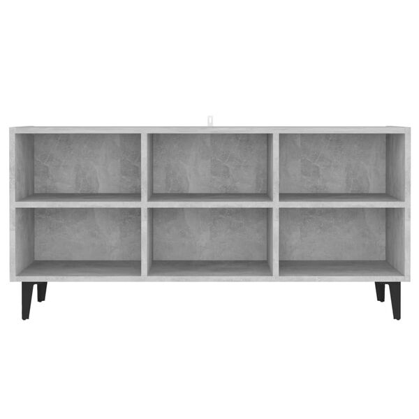 vidaXL TV Stand with Metal Legs Concrete Gray 40.7"x11.8"x19.7"