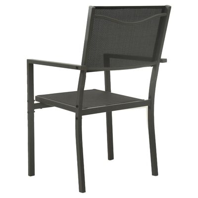 vidaXL Patio Chairs 4 pcs Textilene and Steel Black and Anthracite