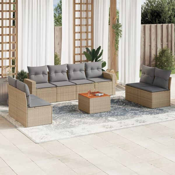 vidaXL Garden Sofa Set Mix Beige