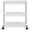 vidaXL Storage Trolley Silver and White